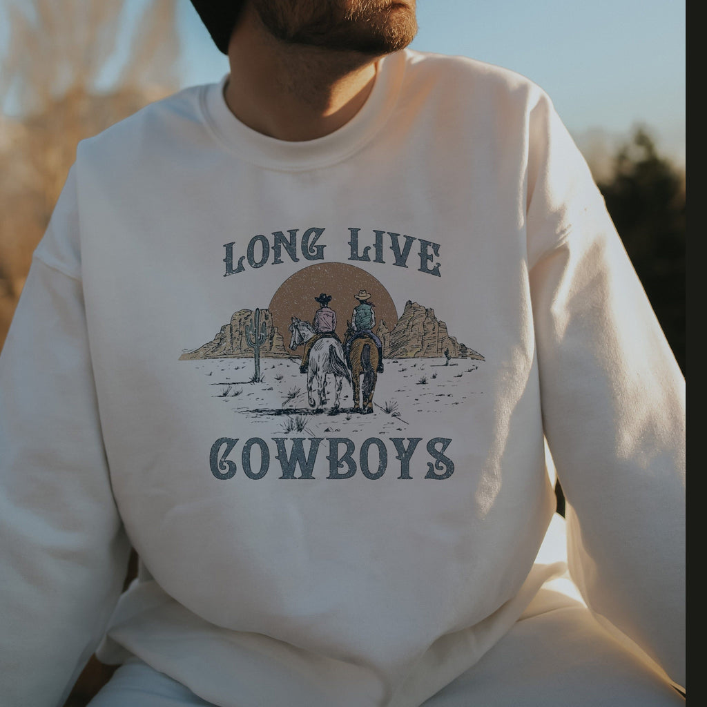 Long Live Cowboys Print Men's Sweatshirt