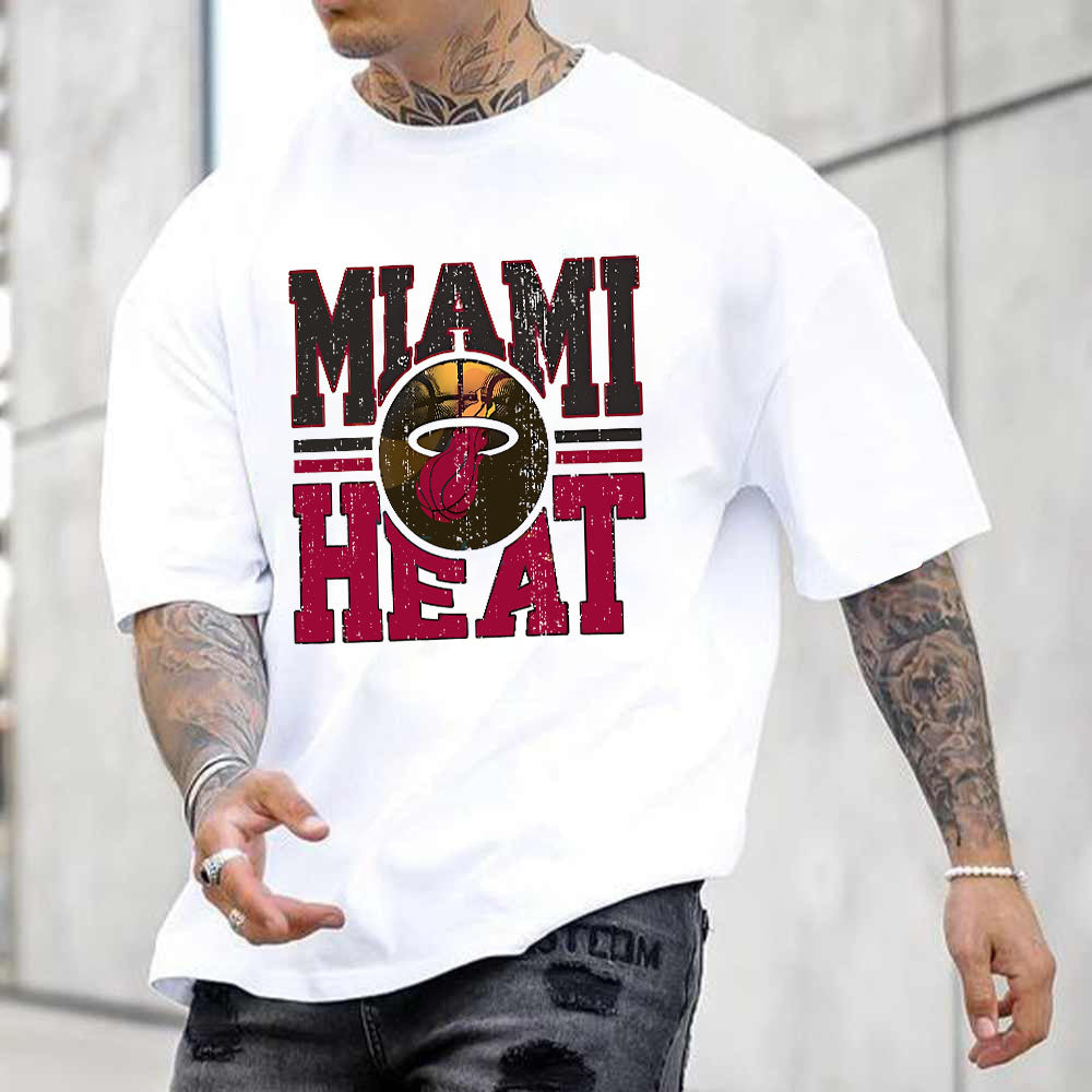 Men's Miami Heat Streetwear Cotton T-Shirts
