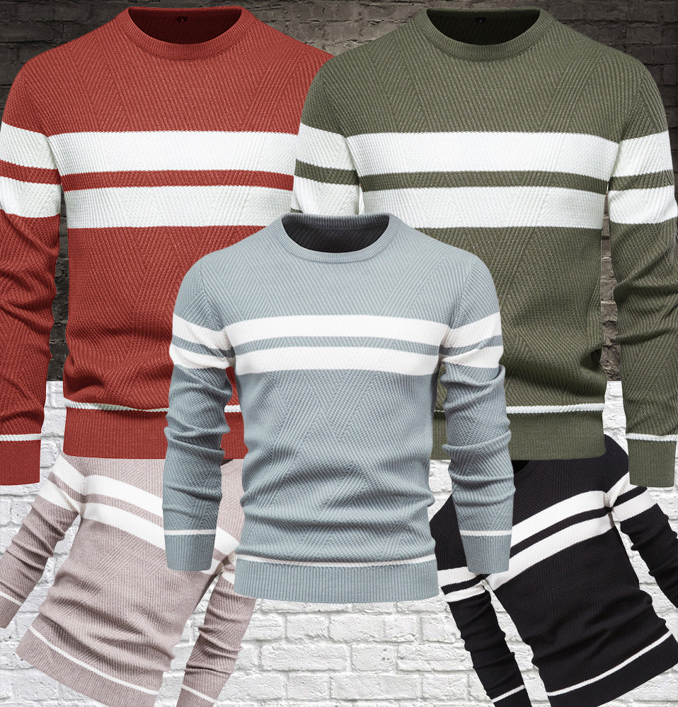 Striped Color-block Men's Sweater